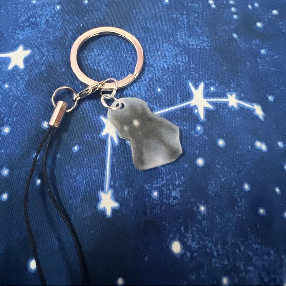 Handmade Black Cat Meme Keychain - Picture 3 of 4